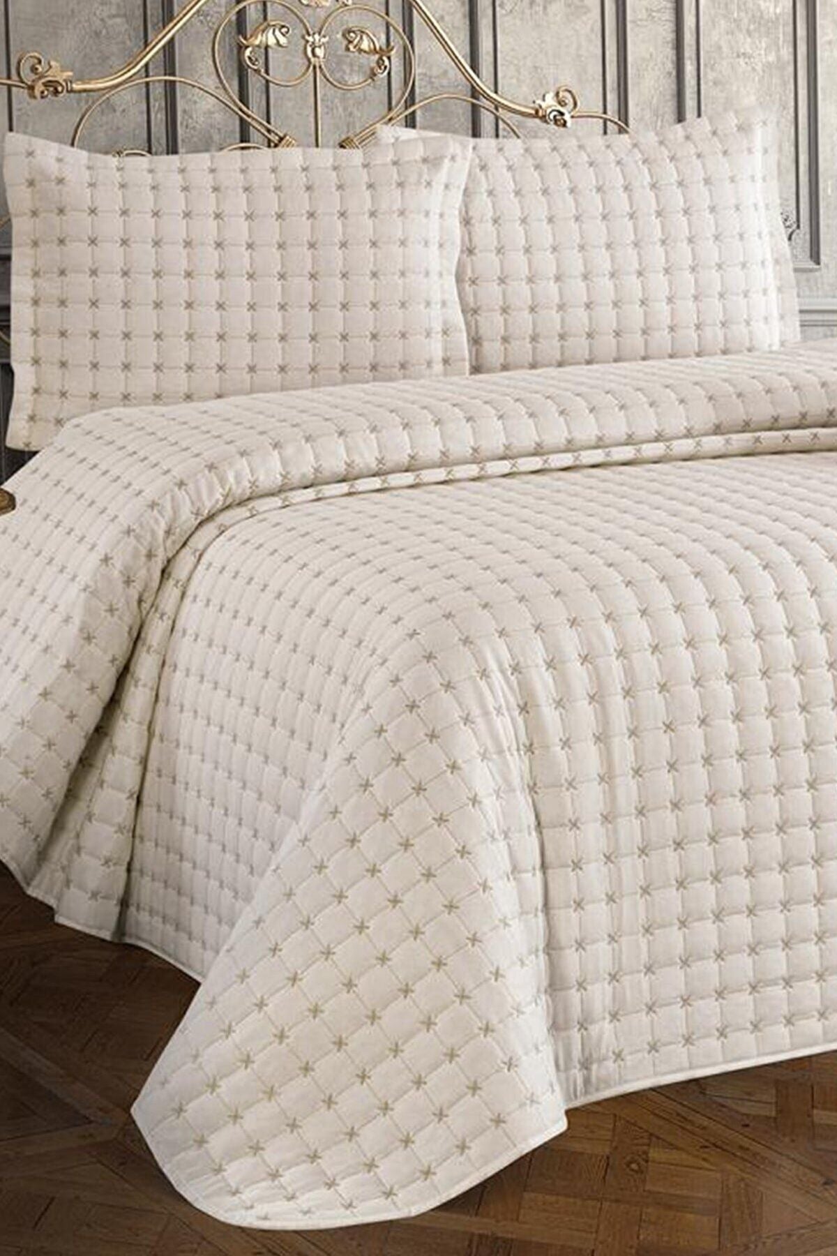 Çeyiz Diyarı Meltem Double Bedspread Cream 1