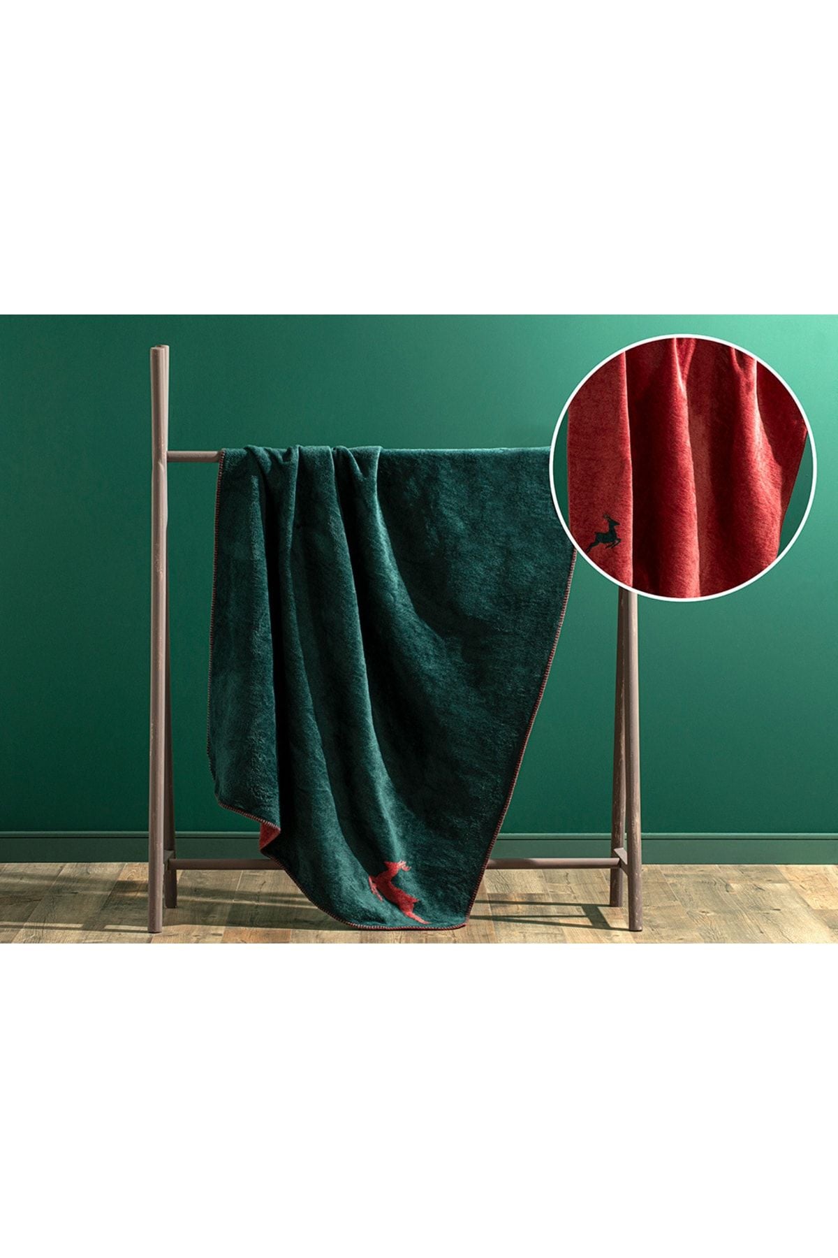 English Home Chic Acrylic TV Blanket 130x170 Cm Green-Red 4