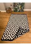 Markaev Cotton Black-White Double-Sided Washable Natural Cotton Kilim 02 5