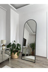 EFFE YAPI DEKOR Black Metal Framed Standing Oval Full-Length Mirror 180x60 Cm 1