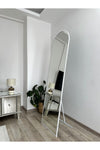 EFFE YAPI DEKOR White Metal Framed Standing Oval Full-Length Mirror 180x60 Cm 2