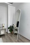 EFFE YAPI DEKOR White Metal Framed Standing Oval Full-Length Mirror 180x60 Cm 5