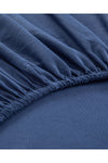 English Home Plain Cotton Double Fitted Sheet 160x200 Cm Night Blue 3