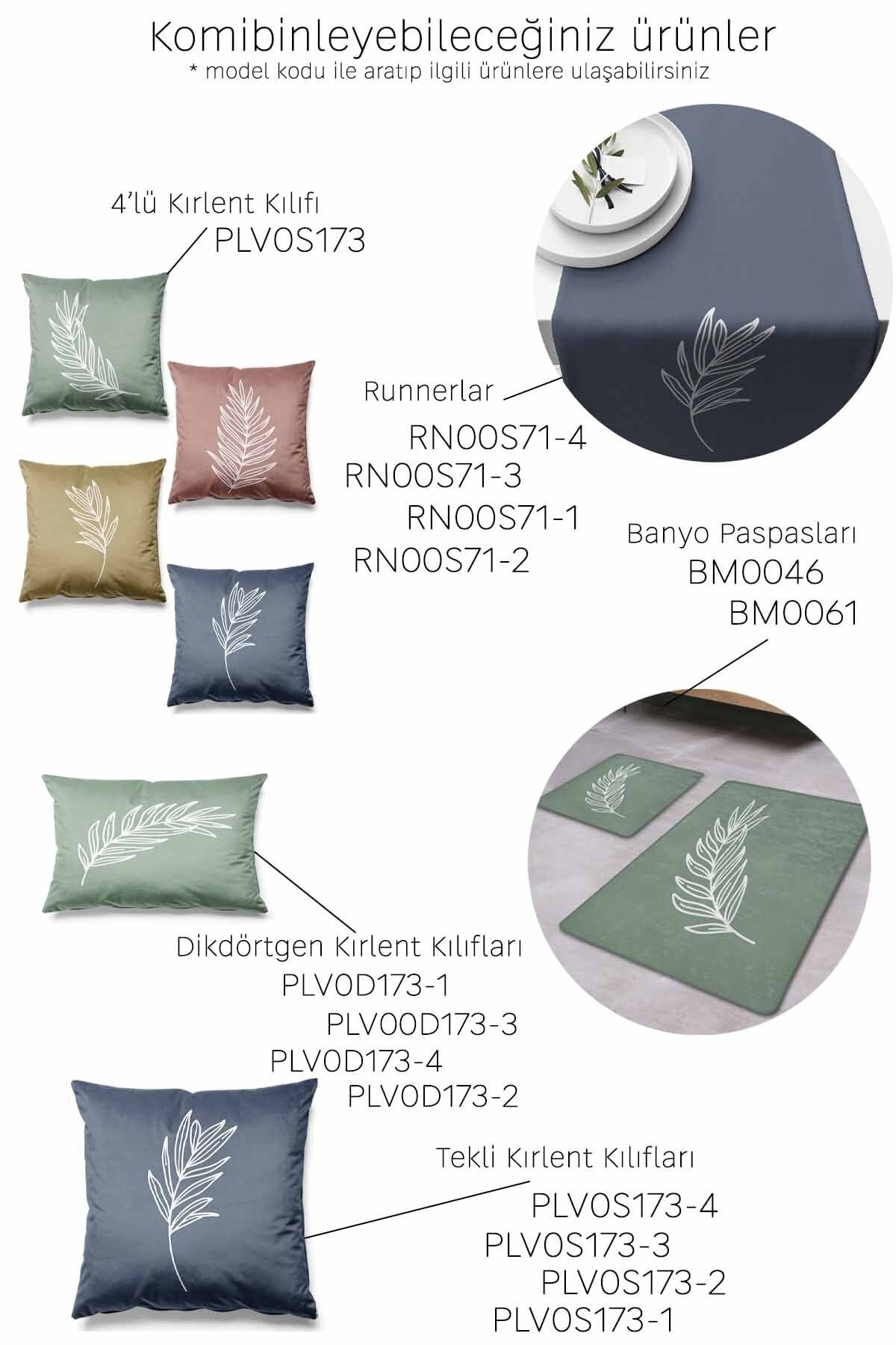 Pilloveland Double-Sided Printed Pastel Leaf Pattern Suede Cushion Cover Set of 4 43*43 Cm 2