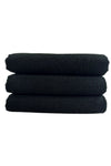 Bol Ticaret Tekstil 3-Pack Black Microfiber Hand Face Hairdresser Sports Towel Hair Dye Resistant 50x90 cm 3