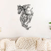 Decorative Metal Wall Accessory Metal Horse Line Art - APT724 Black 507ATP1157 1