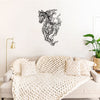 Decorative Metal Wall Accessory Metal Horse Line Art - APT724 Black 507ATP1157 2