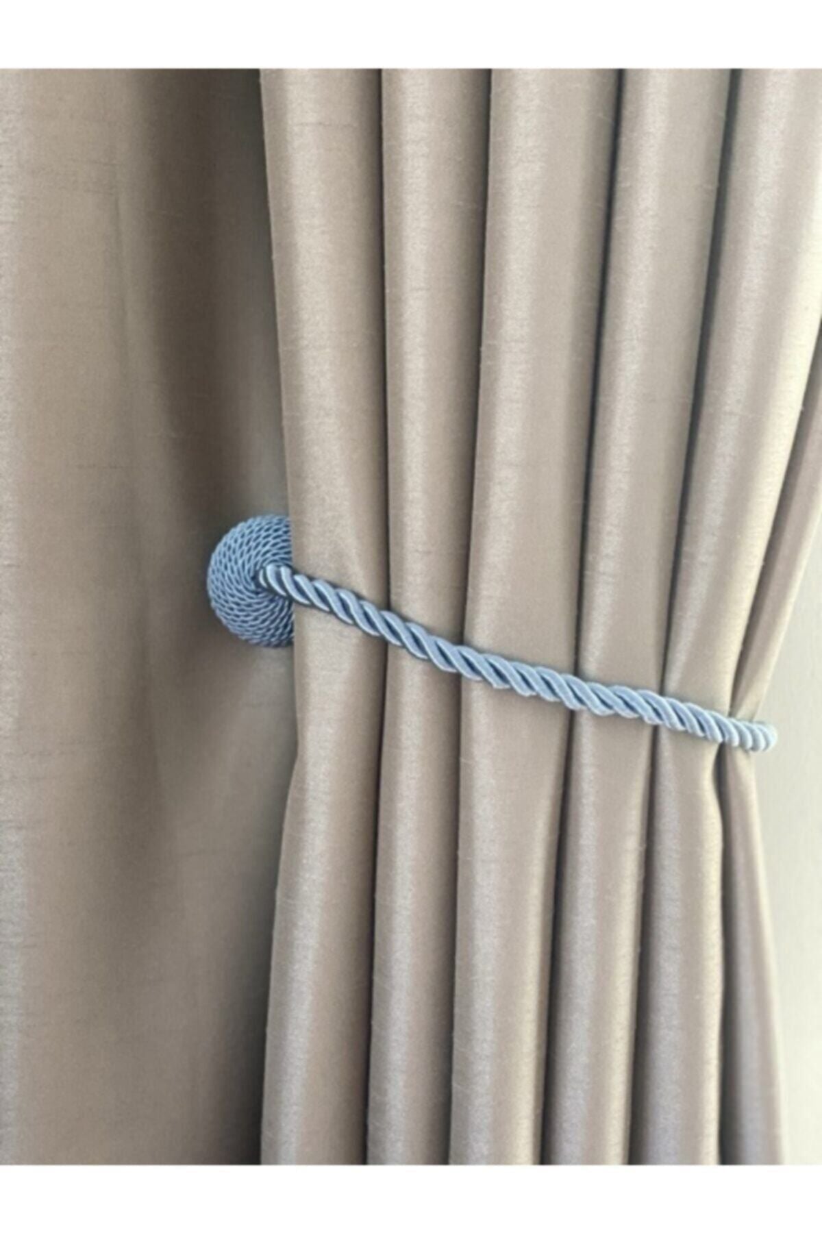 LUCIEN Magnetic Curtain Tieback Ocean Blue Braided 2