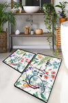 Bathmat Set (2 Pieces) Green In Flower Multicolor 510CHL1363 1