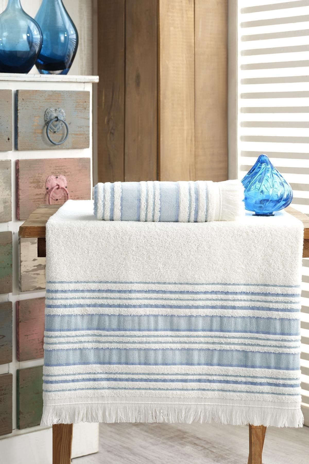 Louis Marie Blue Bath Towel Set 70x140 50x90 1