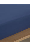 English Home Plain Cotton Single Fitted Sheet Midnight Blue 2