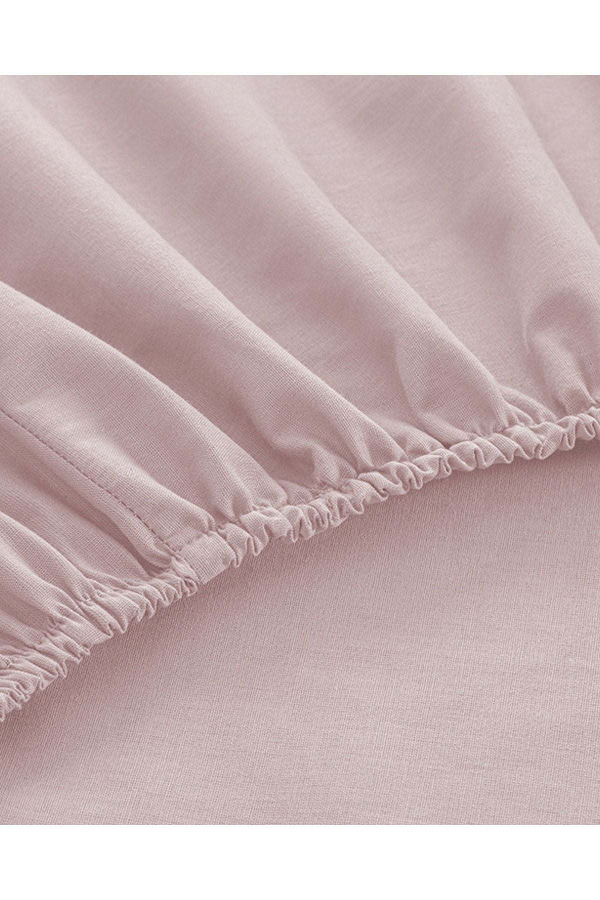 English Home Plain Cotton Intermediate Size Fitted Sheet Dusty Pink 3