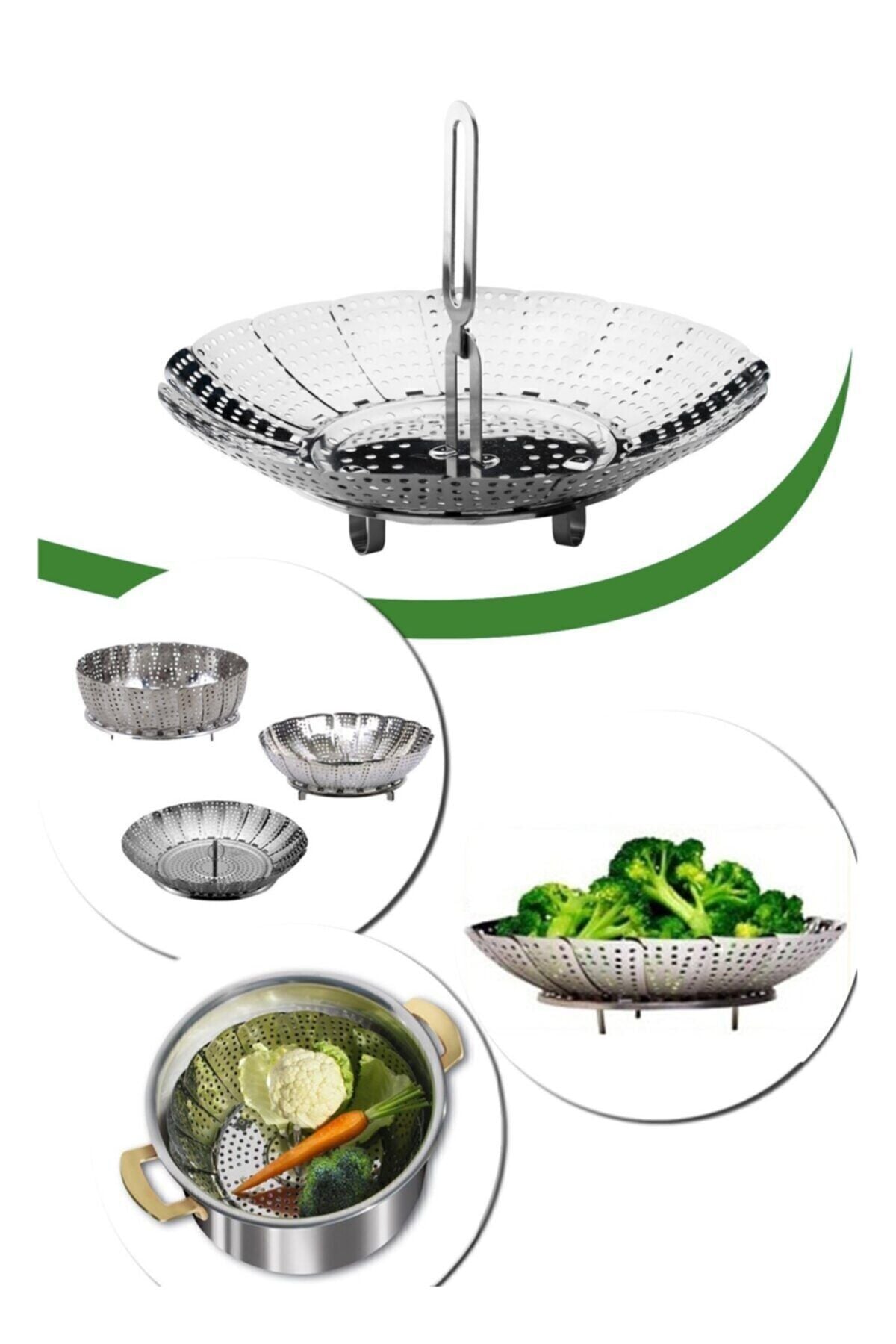 Genel Markalar Yabigel Stainless Steel Steamer Vegetable Cooker 2