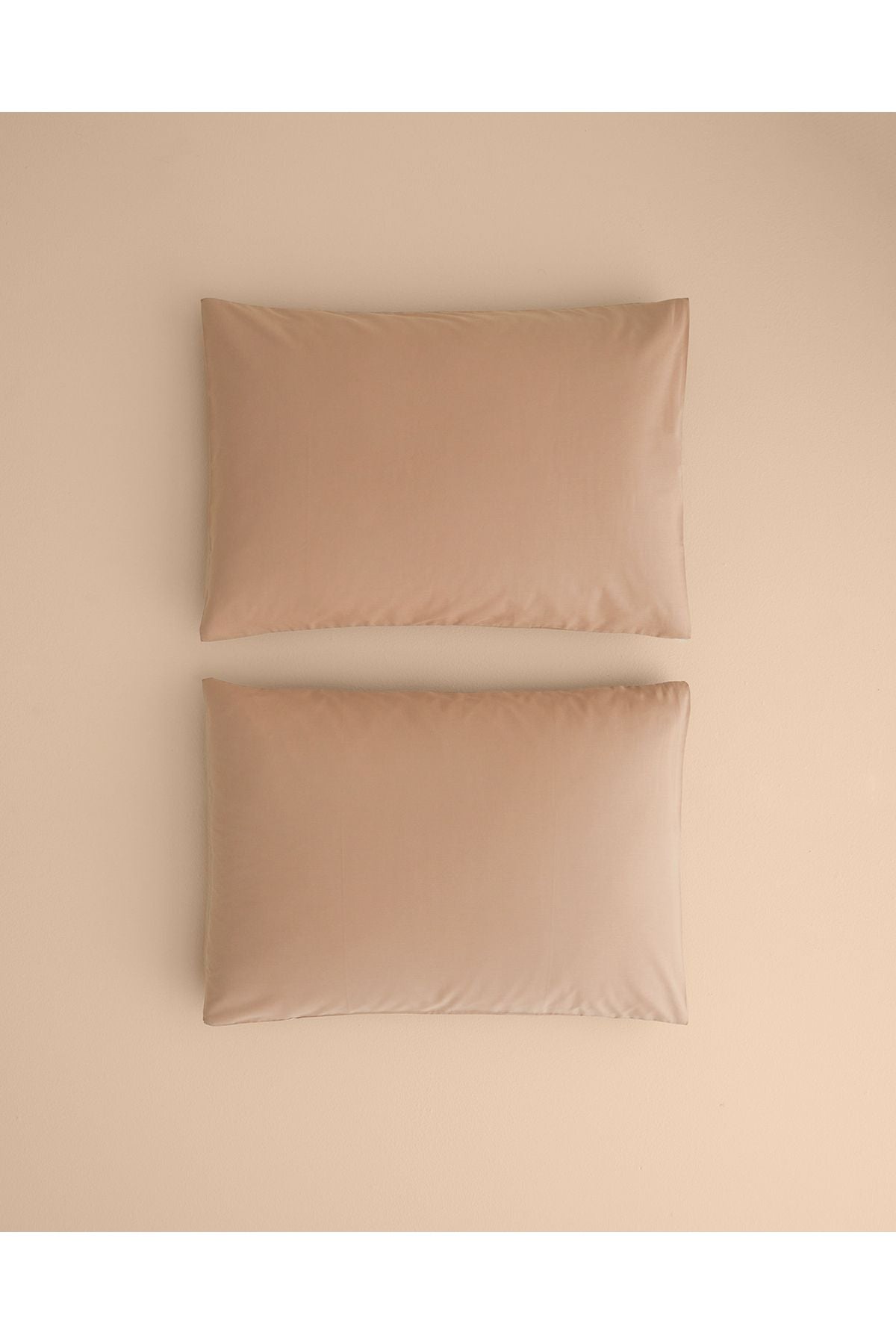 English Home Plain Cotton 2-Piece Pillowcase Coffee Foam 1