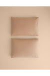 English Home Plain Cotton 2-Piece Pillowcase Coffee Foam 1