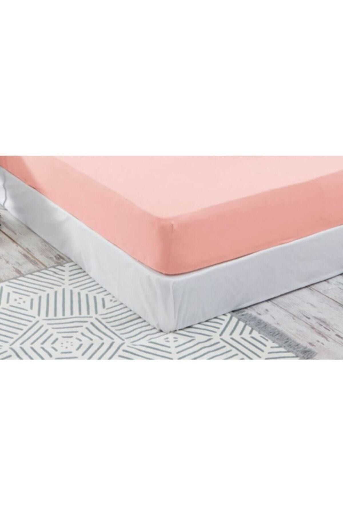 Anemons Double Size Jersey Fitted Sheet Salmon 180x200 Cm 1