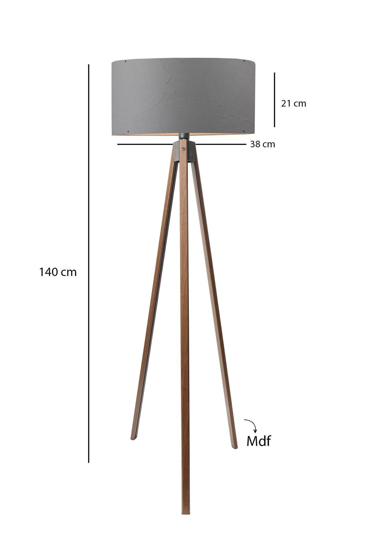 HOMING Tripod Floor Lamp with Walnut Legs and Cylindrical Shade Ayd-2210 3