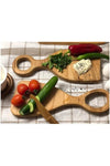 Bafimo Wooden Decorative Serving Cutting Board 2-Piece Chopping Board, Serving Plate 100% Pine Wood 2