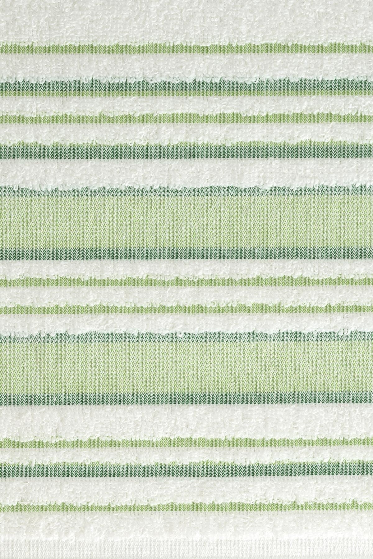 Louis Marie 50x90 + 70x140 cm Fringed Detail Cotton Vip Pistachio Green Bath Towel Set 4