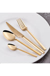 Jumbo 1800 24-Piece Titanium Gold Dessert Fork Spoon Knife Set for 6 People 1