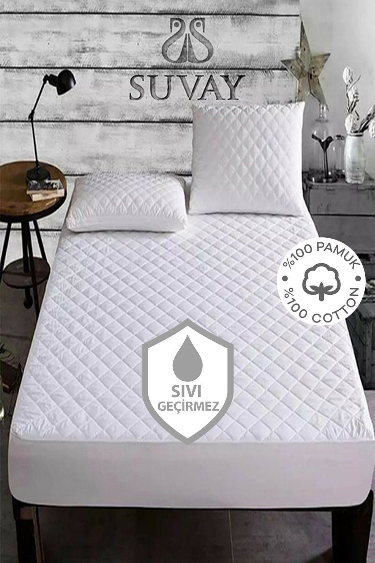 SUVAY Quilted Fitted Waterproof Mattress Protector for Single and Double Beds 1