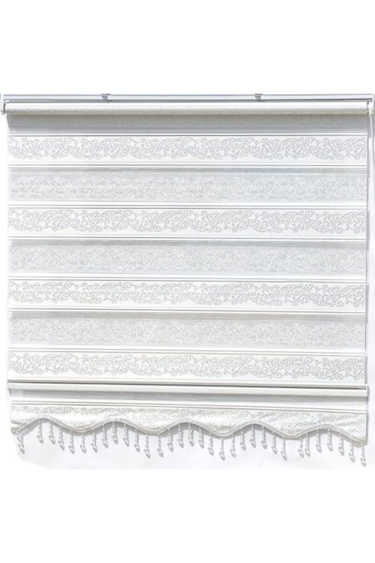 Brillant White Jacquard Roller Zebra Blind 4