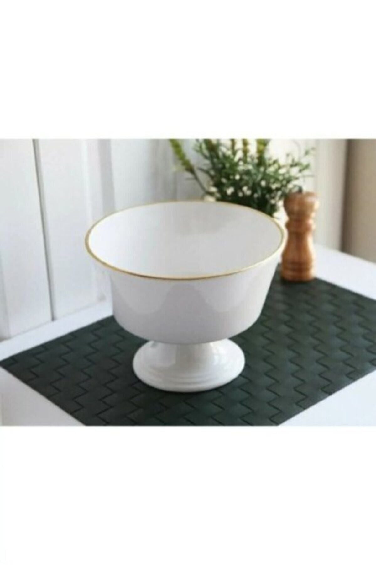 GÖNÜL Monocentre White Gold Footed Fruit Bowl Mch2010 1