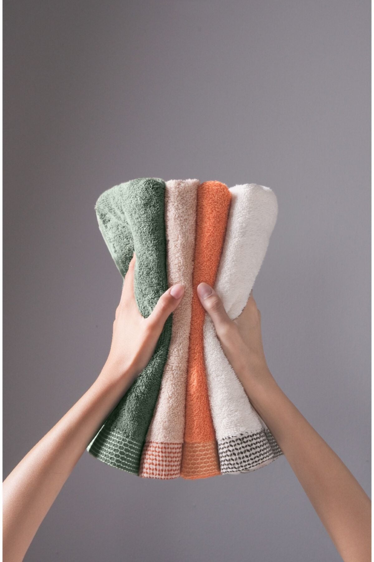 COTTONMANIA Biscay - Extra Soft, Modern 100% Cotton 50x90 Cm Hand / Face Towel Set 2