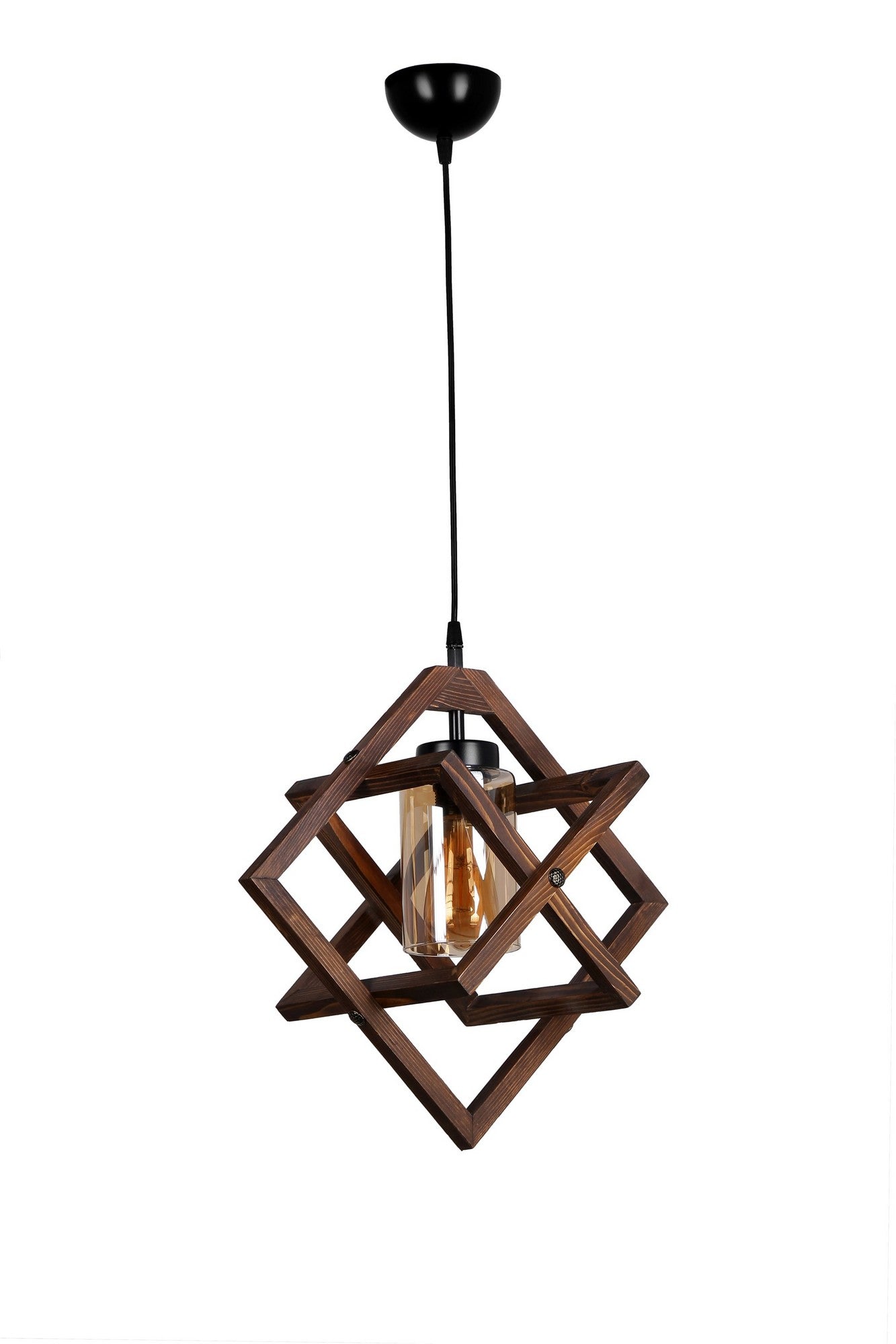 Chandelier Berlin Ahşap Tekli Sarkıt Ceviz Walnut 534LUN3121 2