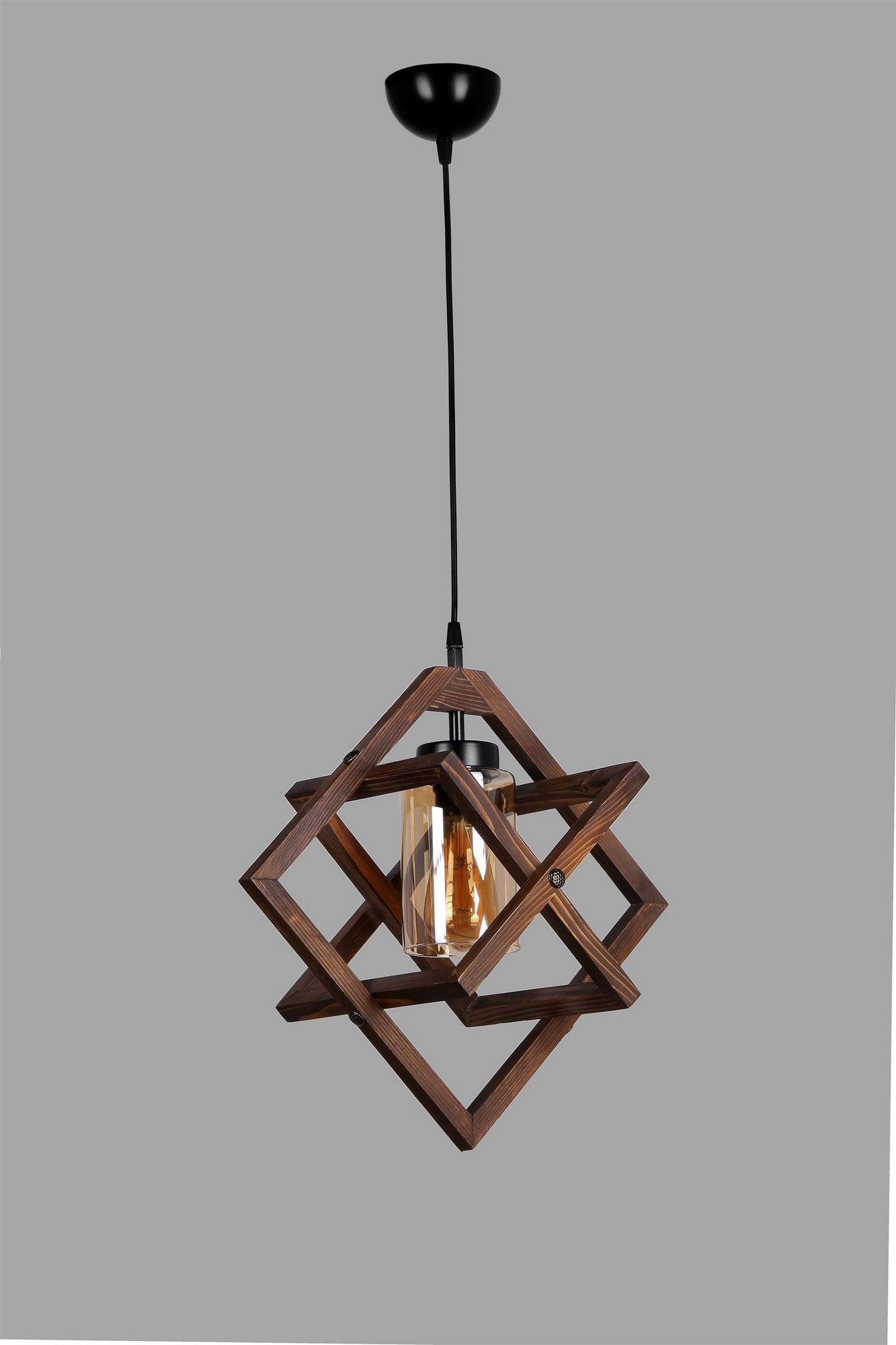 Chandelier Berlin Ahşap Tekli Sarkıt Ceviz Walnut 534LUN3121 3