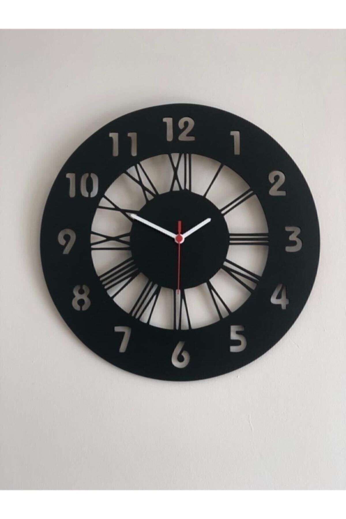 MOD Black Decorative Wooden Wall Clock 40cm 2