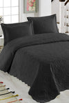 Örtüm Double Microfiber Quilted Bedspread Ivy Black 1