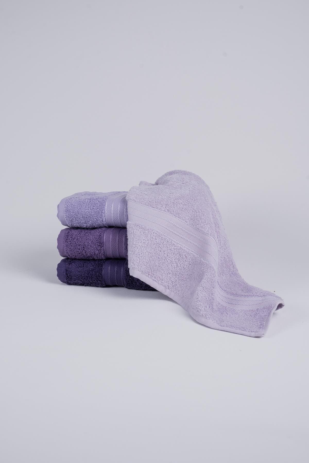 Tertio Rainbow 100% Cotton Extra Soft Purple Tones 4-Piece Hand/Face Towel Set (4*50X80) 3