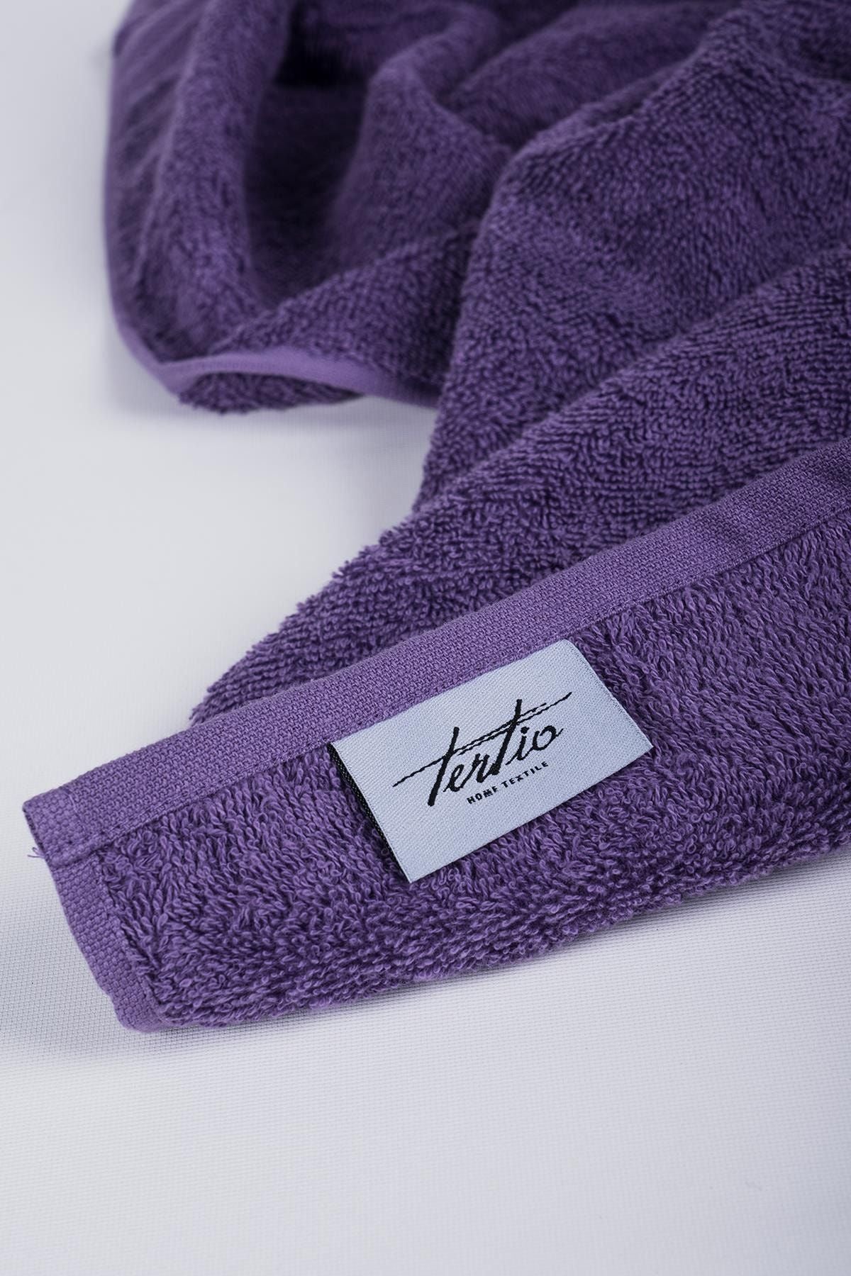 Tertio Rainbow 100% Cotton Extra Soft Purple Tones 4-Piece Hand/Face Towel Set (4*50X80) 5