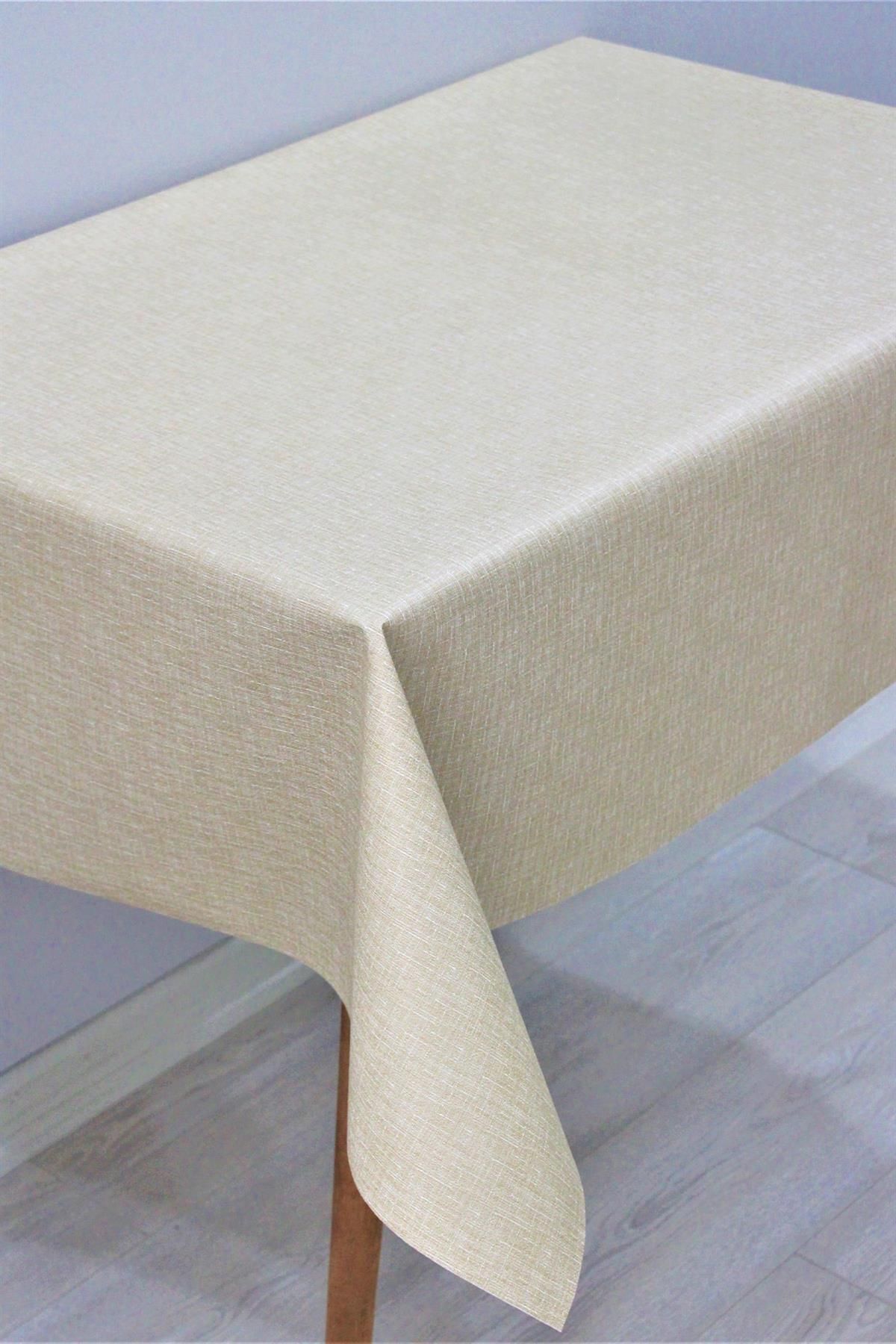 DDHOME Fiber Lined Wipeable PVC Tablecloth Beige - 141-a 1