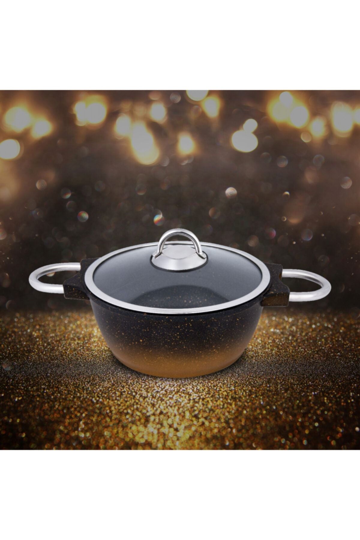 Emsan Kuvars 24 cm Black Gold Deep Pot 2