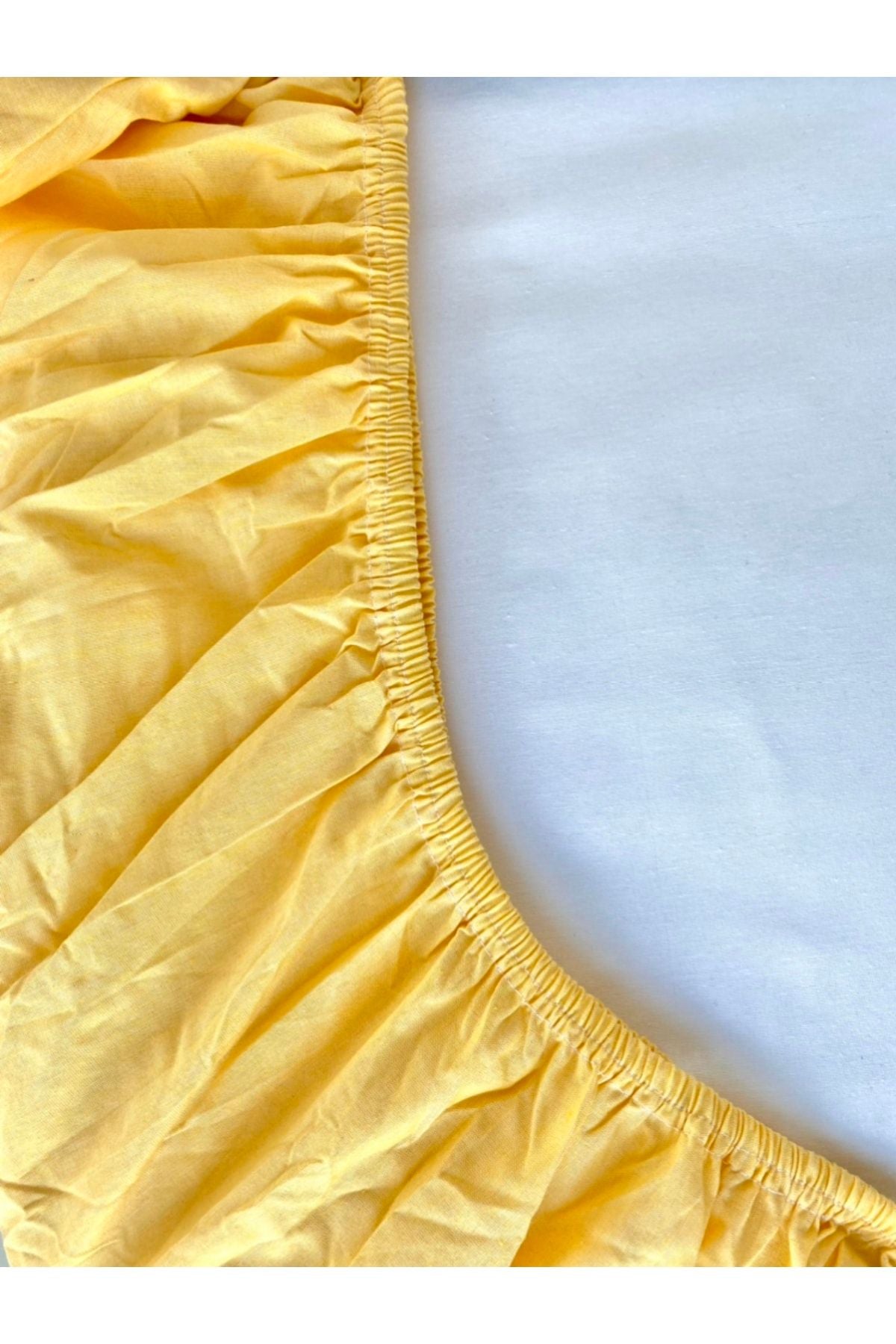 Ricco Lifes Yellow Elastic Bed Sheet Set Plain Color Cotton - Pillowcase Single - Double - King Size 2