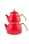 Karaca Retro Enamel Red Teapot 2