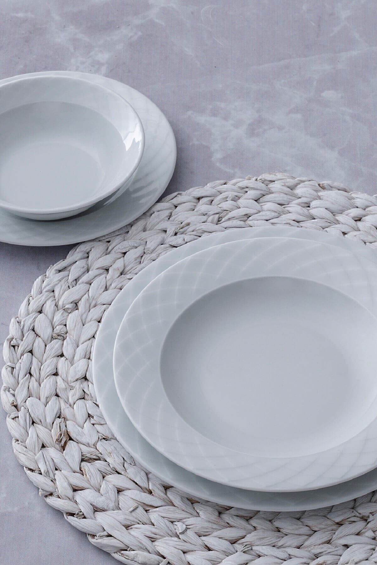 Güral Porselen White 24 Piece Dinner Set Aly24y400 2