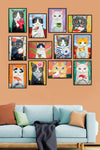 Biz Dijital Cat Picture Set 12 Pieces Frame Image Cat MDF Picture Set 1