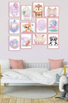 Biz Dijital Scandinavian Animals 12 Piece Girls' Room MDF Painting Set 1