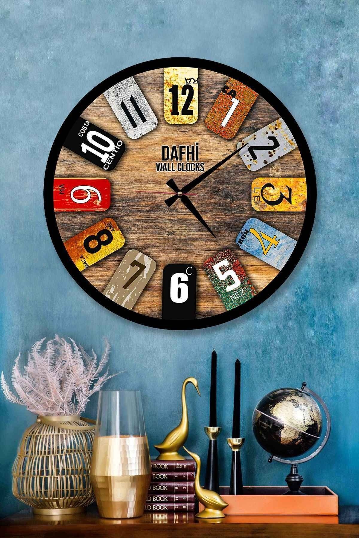 Dafhi Aksesuar Dafhi Decorative Wooden Wall Clock 45x45 4