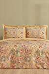 Karaca Home Manas Mustard 100% Cotton Double Duvet Cover Set 1