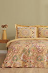 Karaca Home Manas Mustard 100% Cotton Double Duvet Cover Set 2