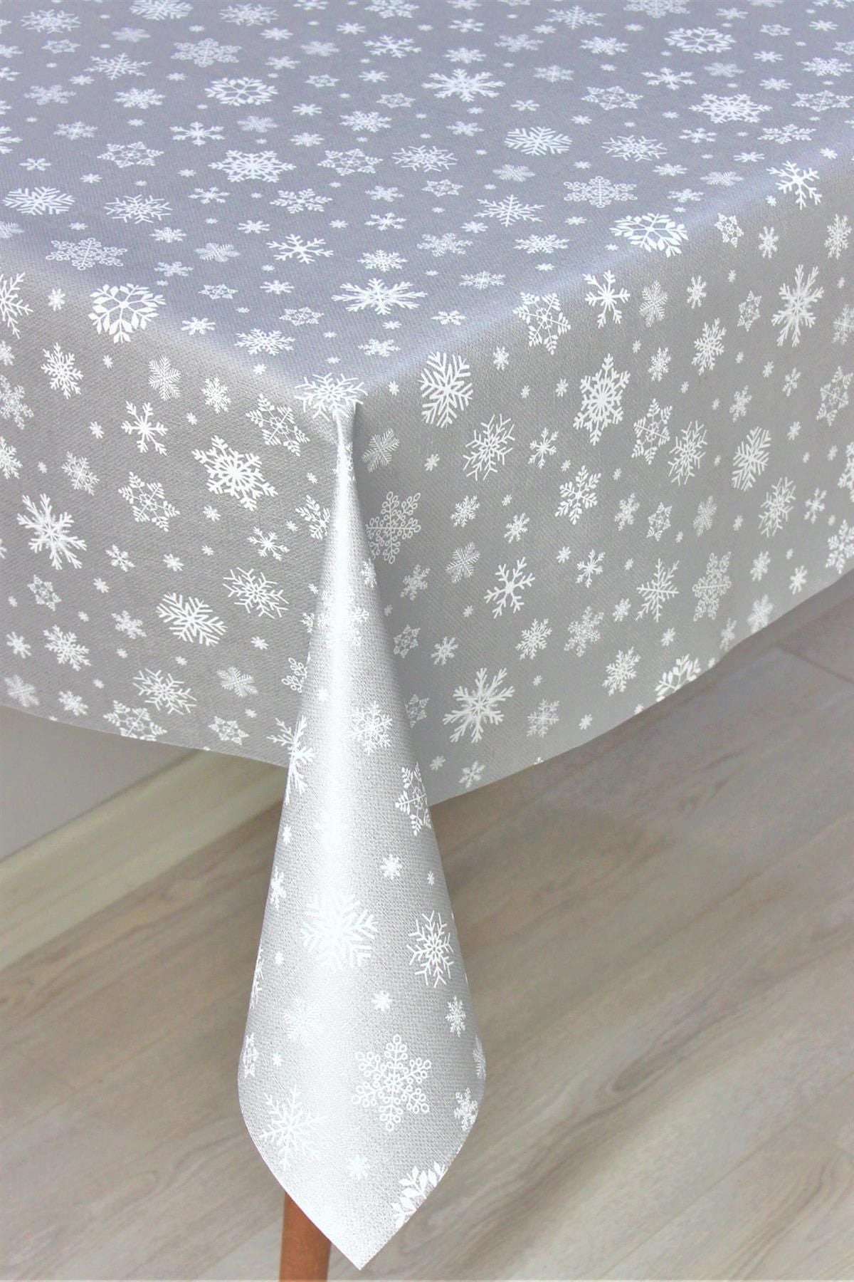 DDHOME Lined Wipeable PVC Tablecloth Snowflake - 1096-3 3