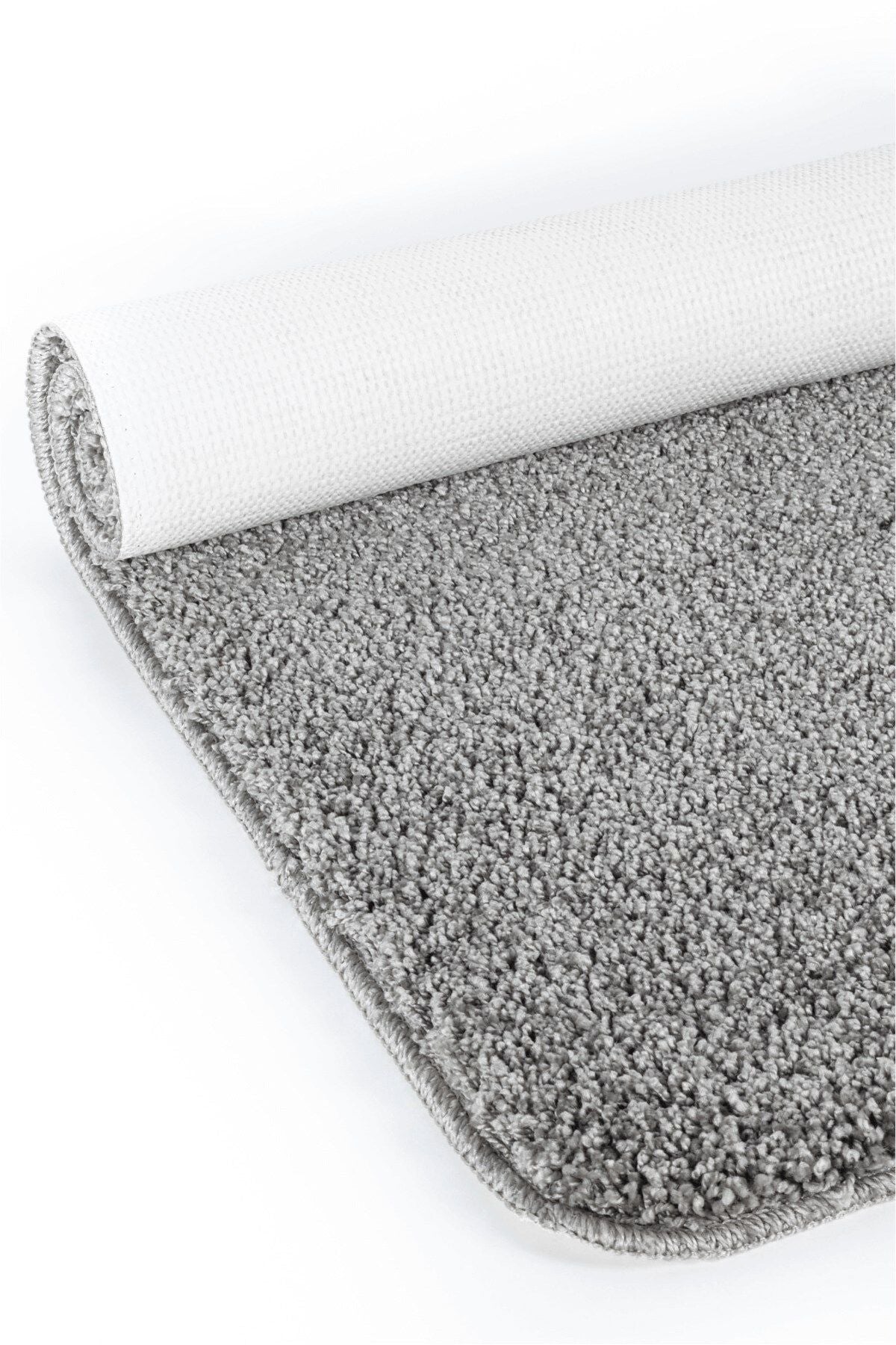 EUROBANO Natural Non-Slip Washable Shaggy Grey Hallway Rug 5