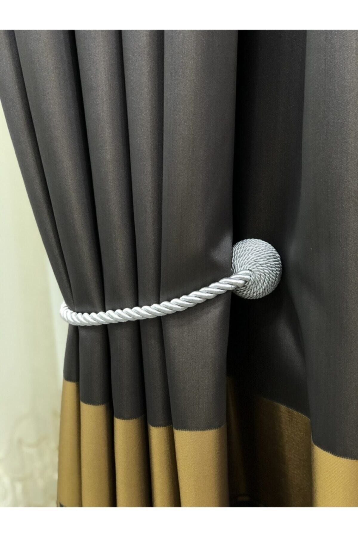 Helezoni Grey Magnetic Curtain Holder 2