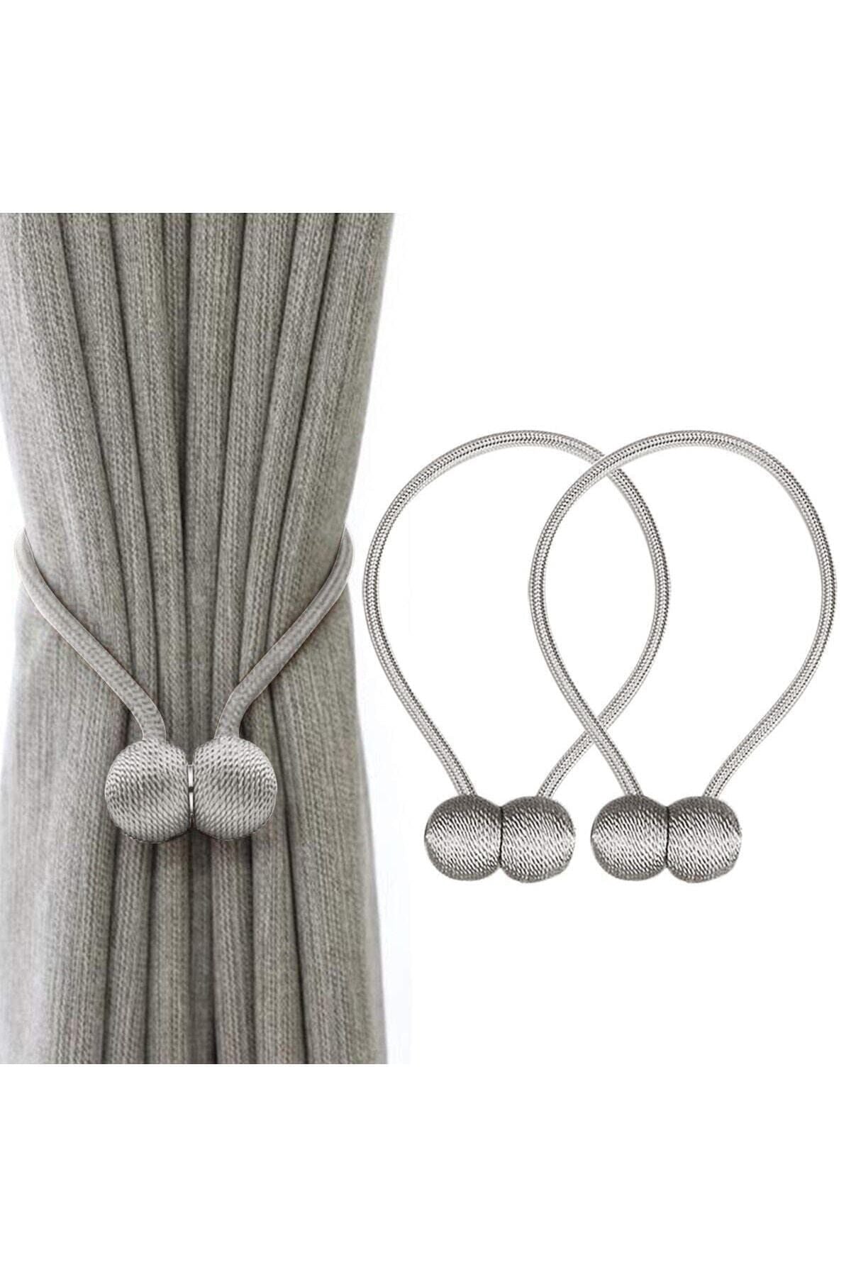 Helezoni Grey Magnetic Curtain Holder 4