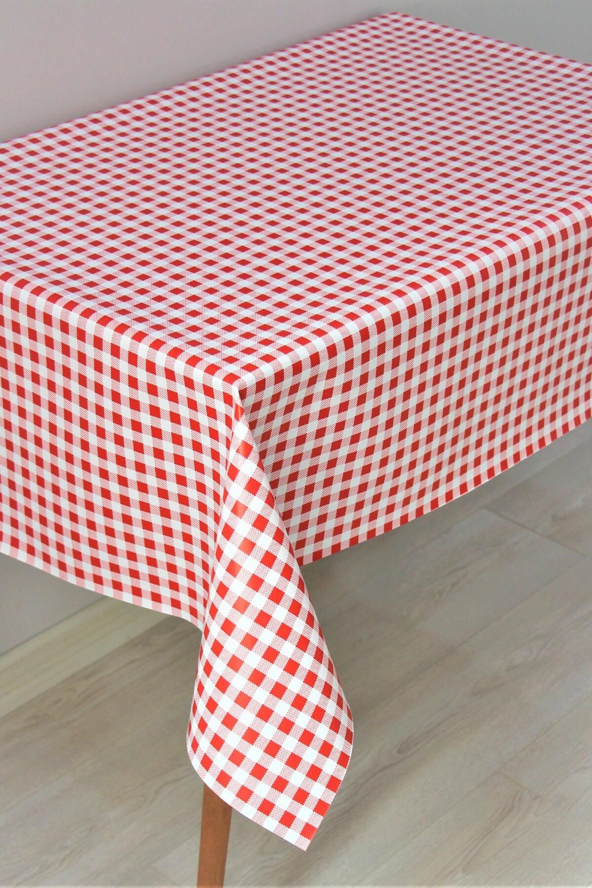 DedeEvTekstil Fiber Lined Wipeable Oilcloth Tablecloth Minicheckered 1