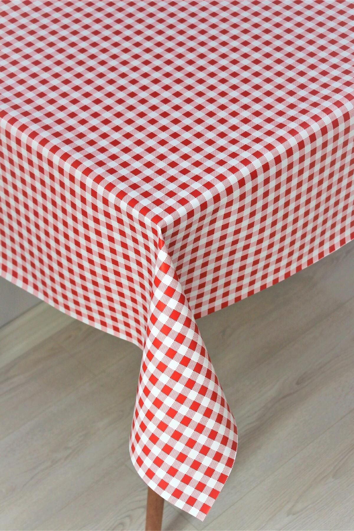 DedeEvTekstil Fiber Lined Wipeable Oilcloth Tablecloth Minicheckered 2